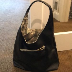 Faux leather oversized shoulder bag